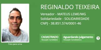 Mesmo preso, Reginaldo Teixeira registra candidatura para reeleição