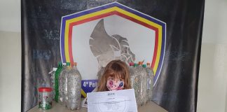 Criança recebe o certificado de guardiã mirim da Serra do Elefante