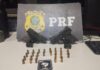 PRF apreende armas e munições na BR-262, em Florestal