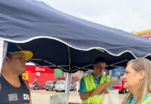 Uso de passarelas é tema de ação para pedestres na MG-050