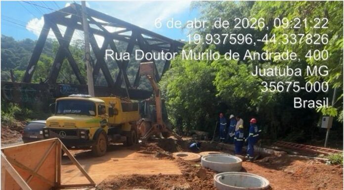 Defesa Civil interdita obra da Copasa em Juatuba por risco de esgoto sem tratamento atingir Rio Paraopeba